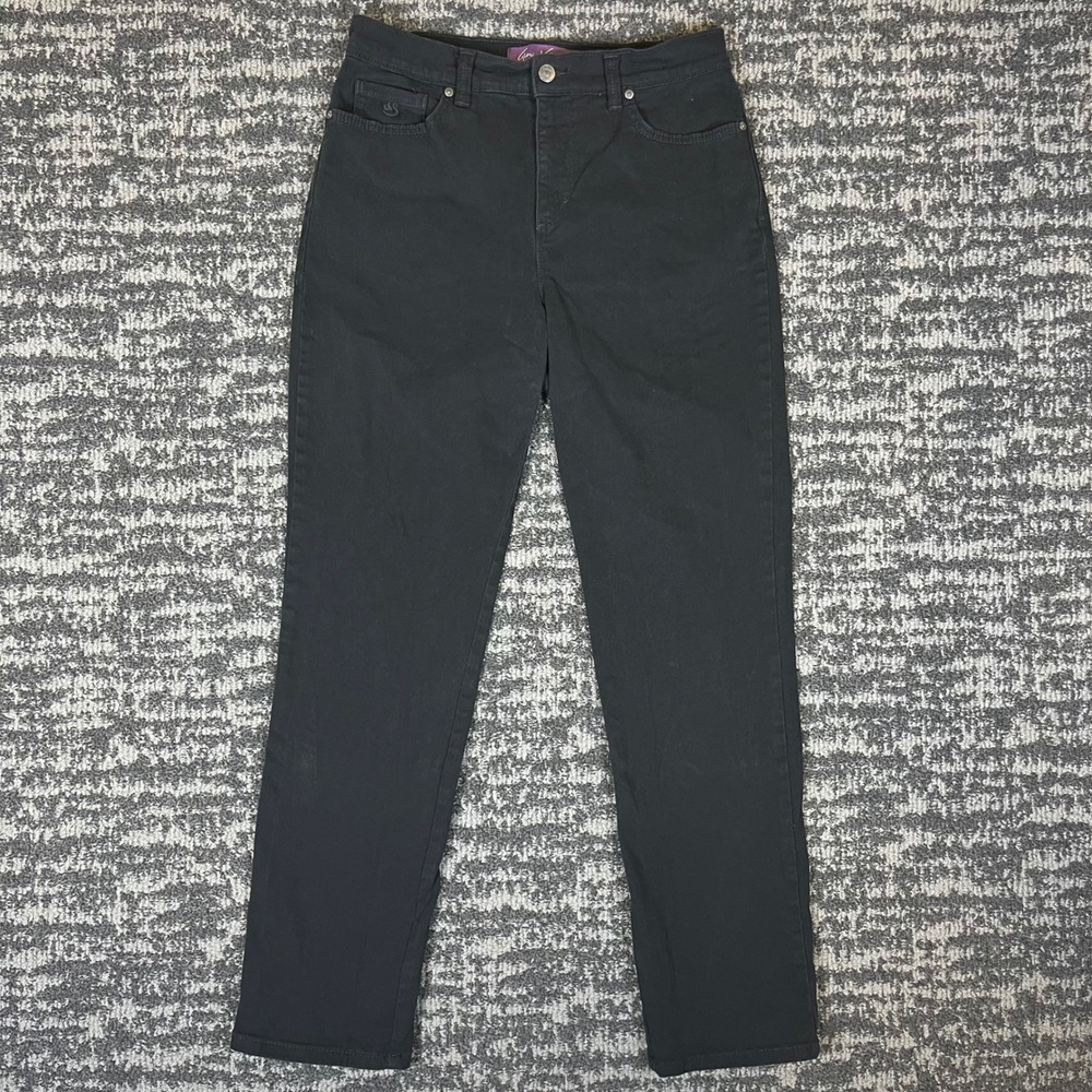 Gloria Vanderbilt Amanda Jeans Womens 8S Black High Rise Tapered Short Petite